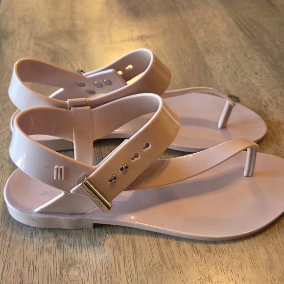 MELISSA + JASON WU women’s blush adjustable jelly sandals size 7 - Picture 2 of 4